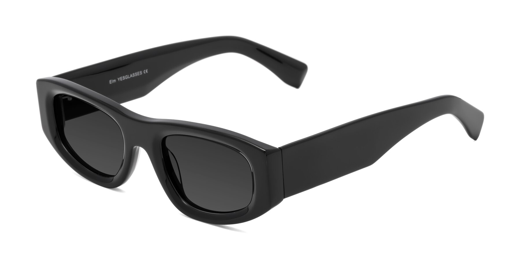 Angle of Elm in Black with Gray Tinted Lenses