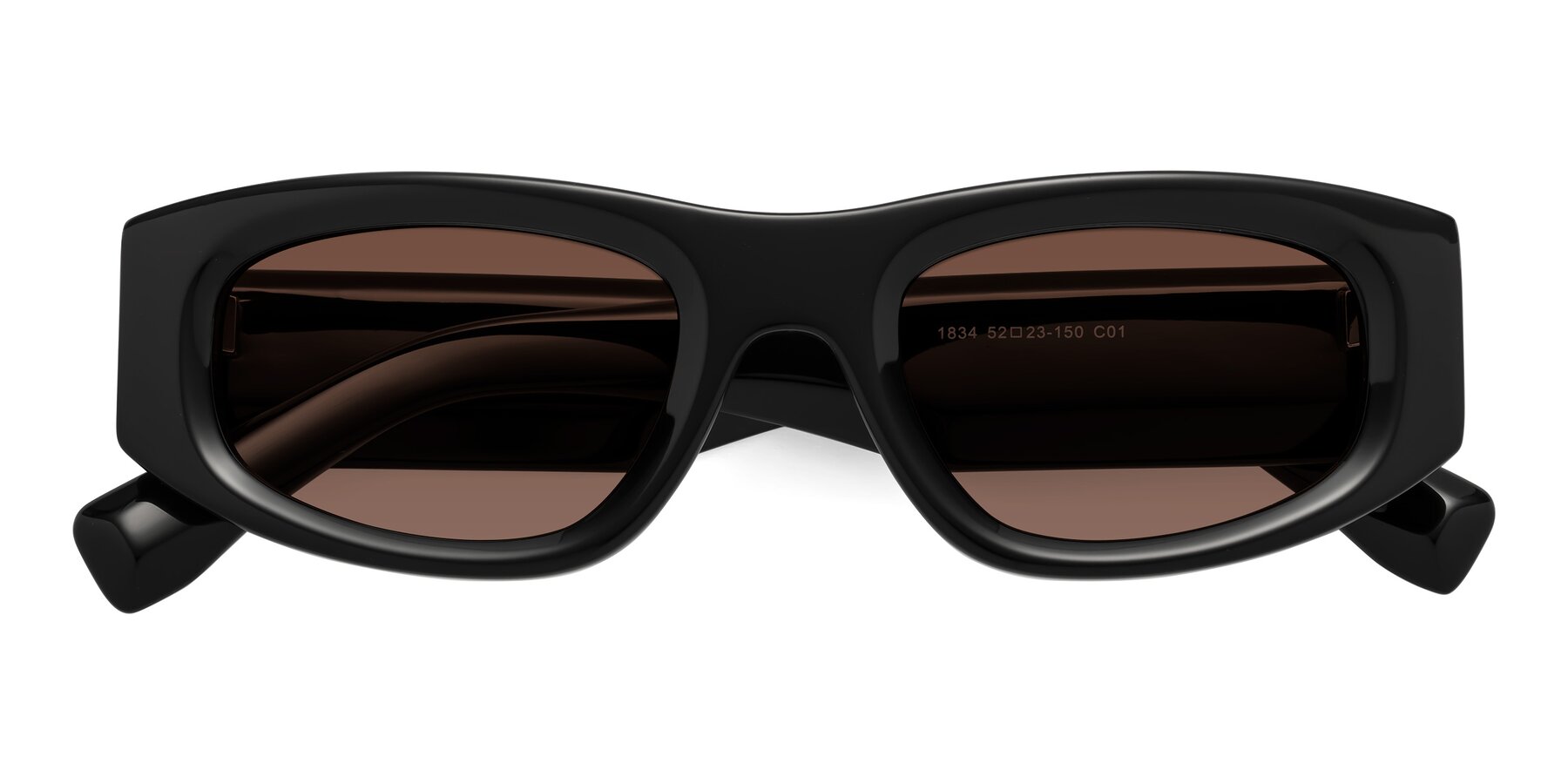 Folded Front of Elm in Black with Brown Tinted Lenses
