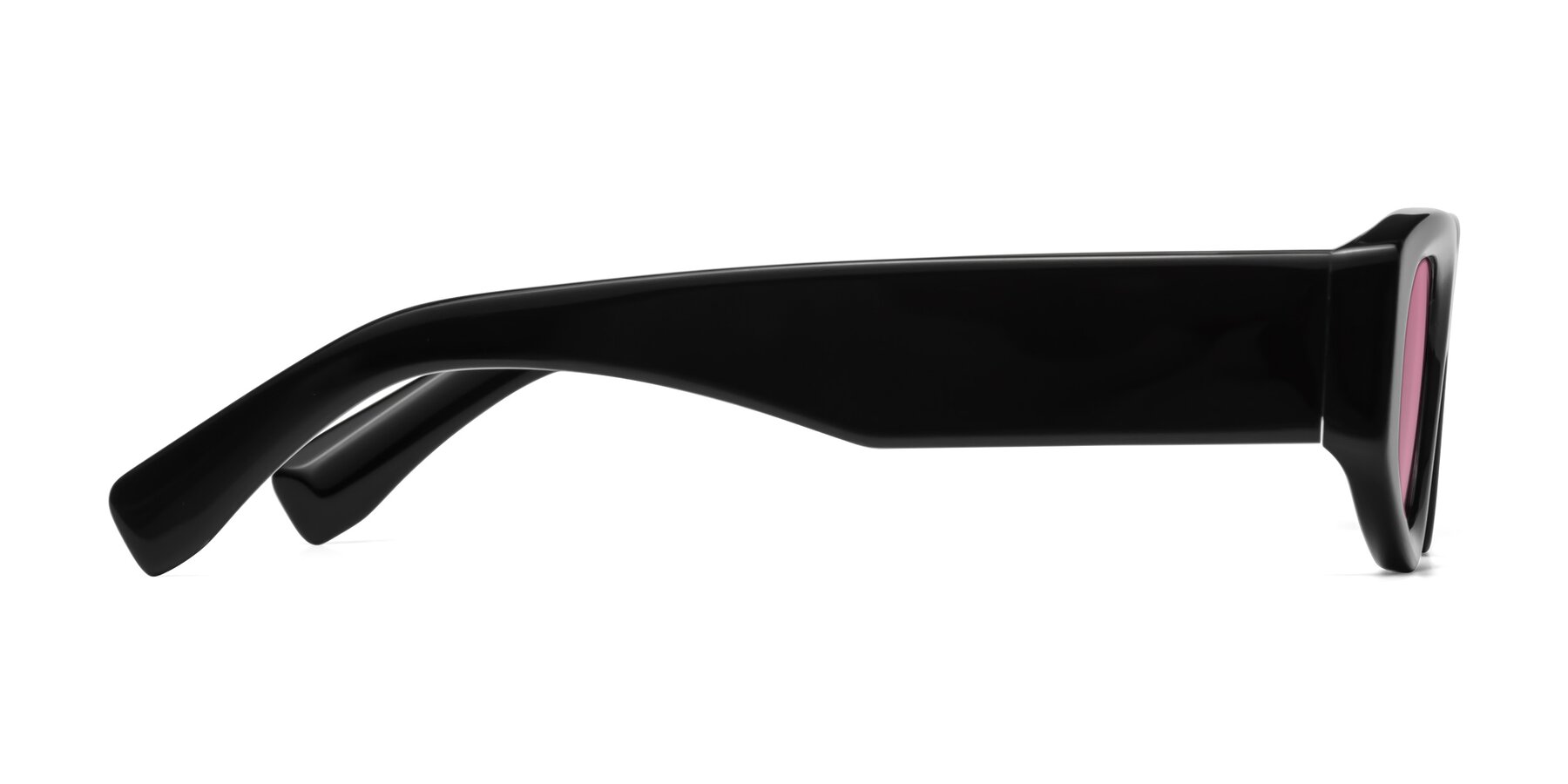 Side of Elm in Black with Medium Wine Tinted Lenses