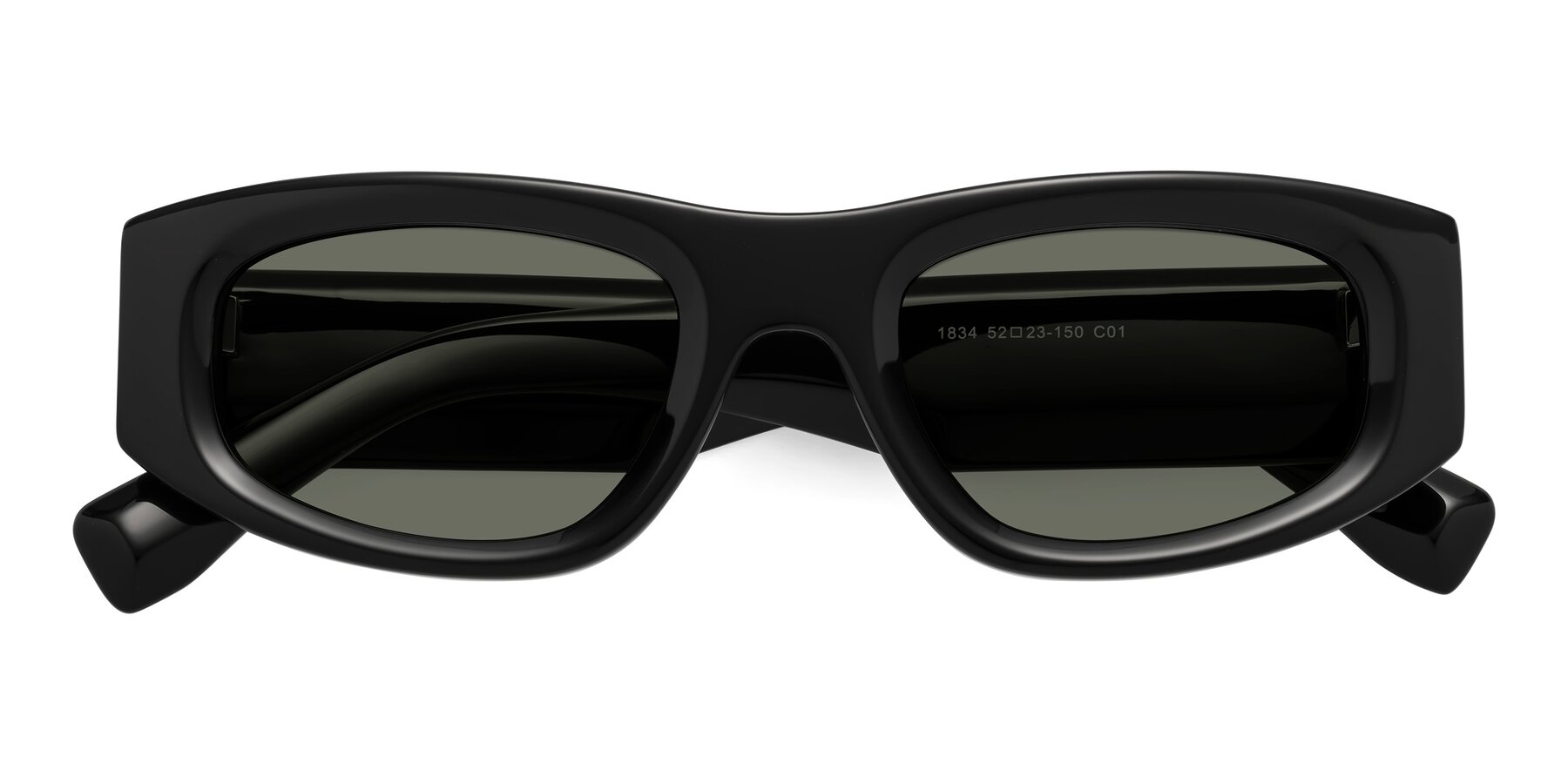 Folded Front of Elm in Black with Gray Polarized Lenses