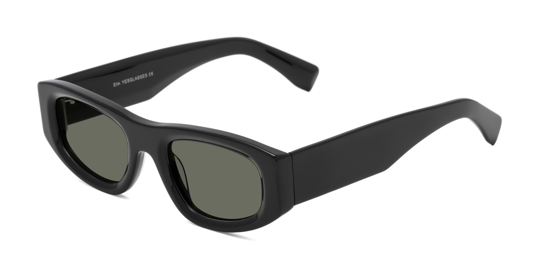 Angle of Elm in Black with Gray Polarized Lenses