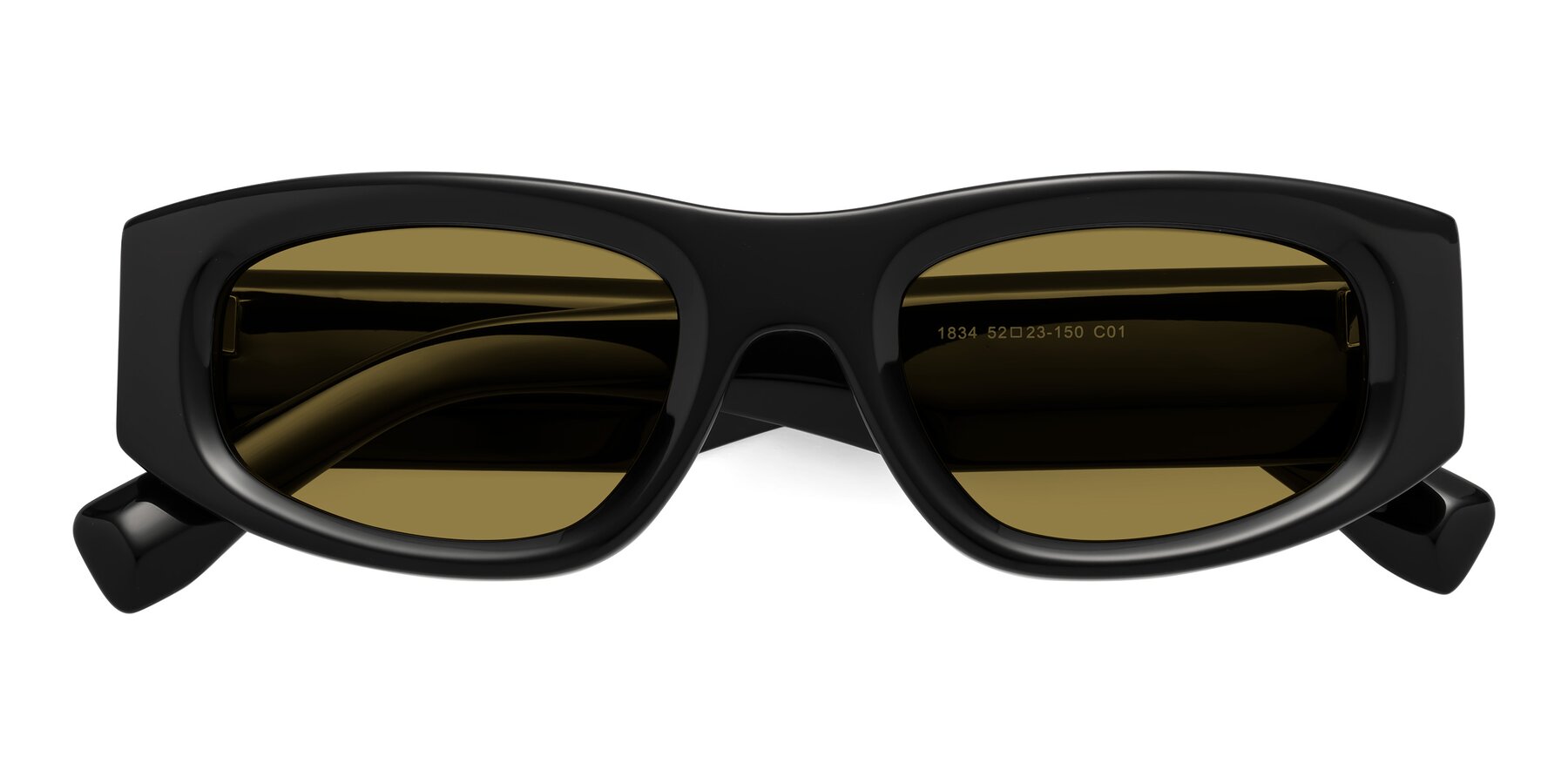Folded Front of Elm in Black with Brown Polarized Lenses
