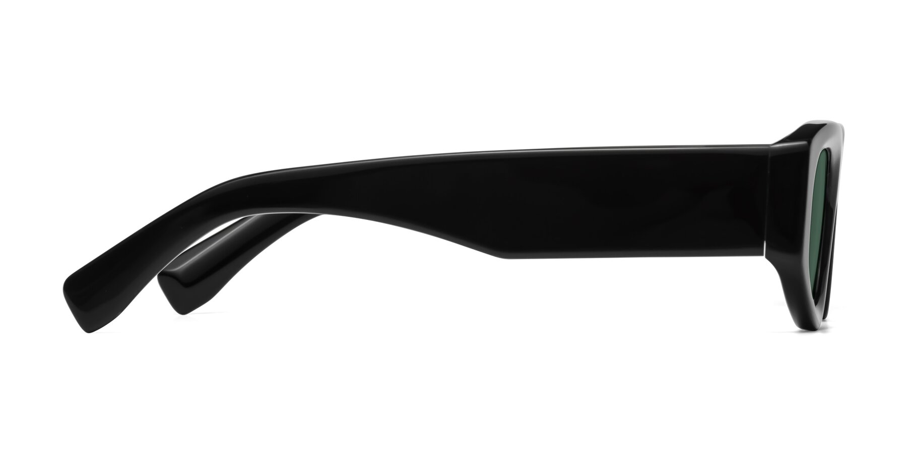 Side of Elm in Black with Green Polarized Lenses