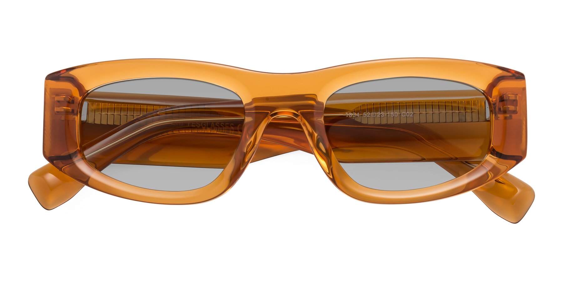 Folded Front of Elm in Maple Syrup with Light Gray Tinted Lenses