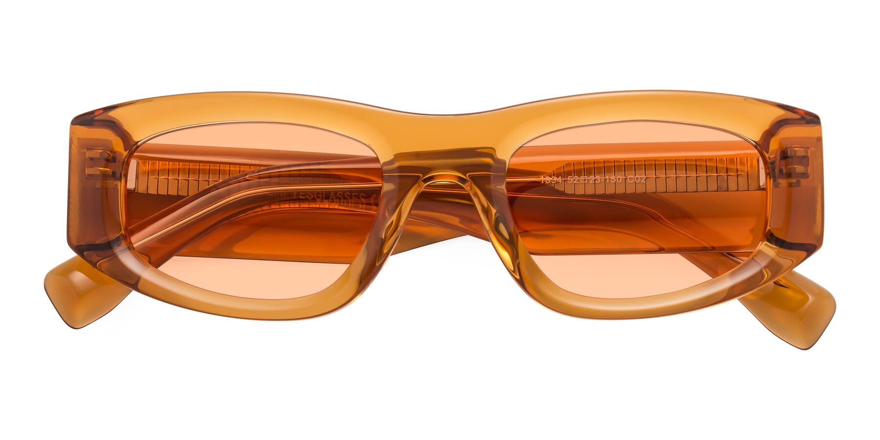 Folded Front of Elm in Maple Syrup with Light Orange Tinted Lenses