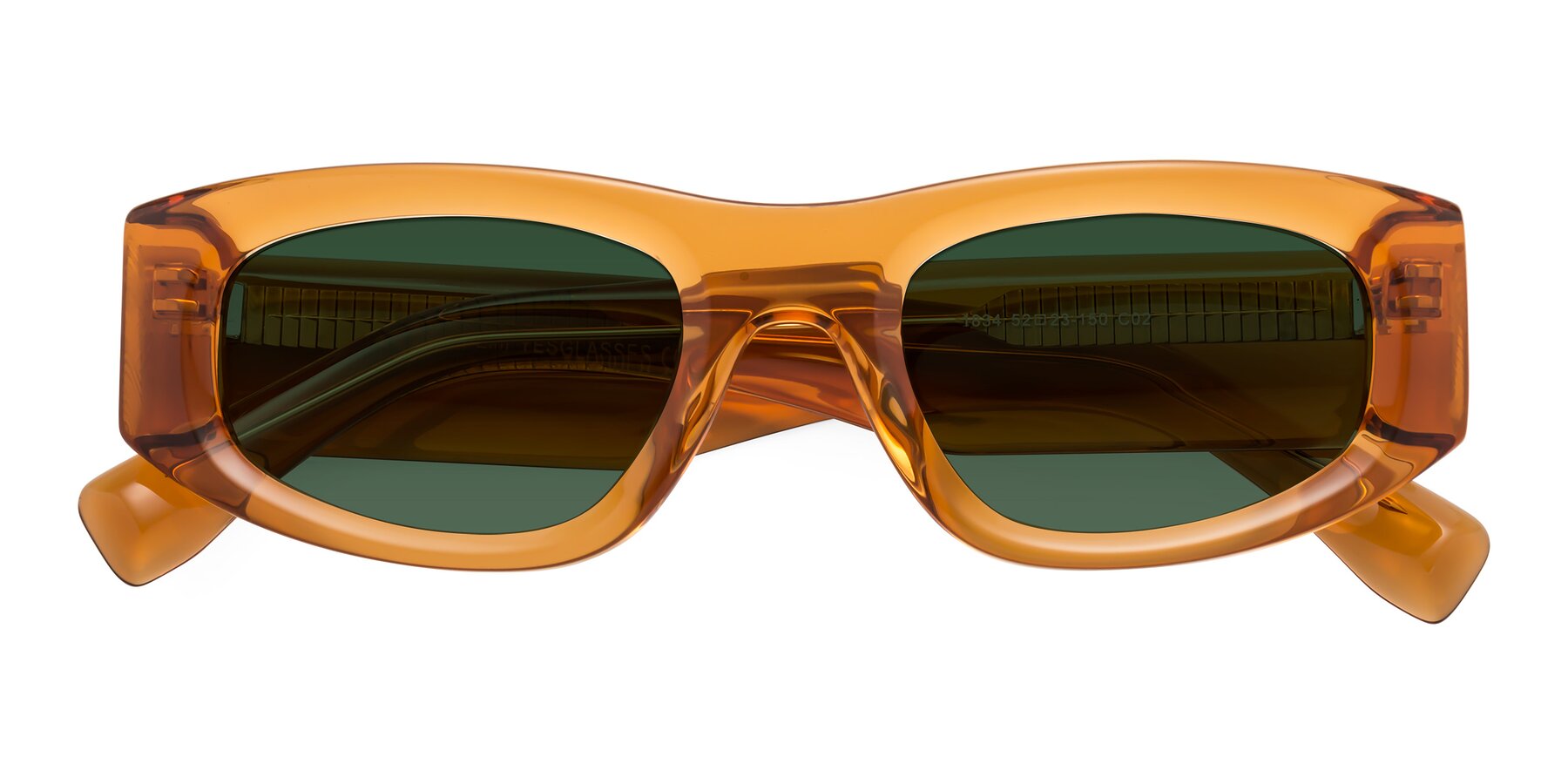 Folded Front of Elm in Maple Syrup with Green Tinted Lenses