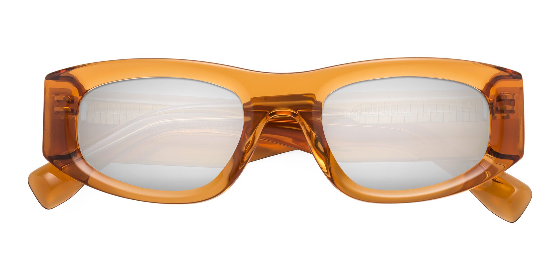 Folded Front of Elm in Maple Syrup with Silver Mirrored Lenses