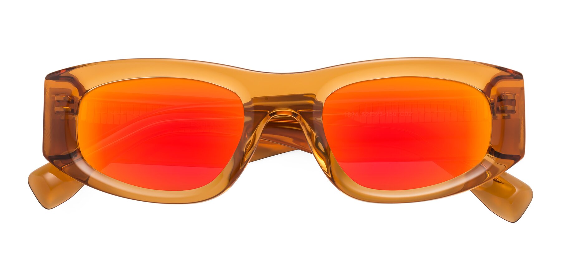 Folded Front of Elm in Maple Syrup with Red Gold Mirrored Lenses