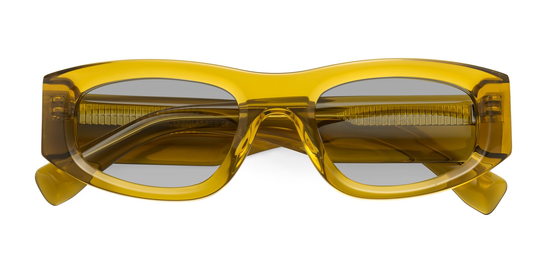 Folded Front of Elm in Honey with Light Gray Tinted Lenses