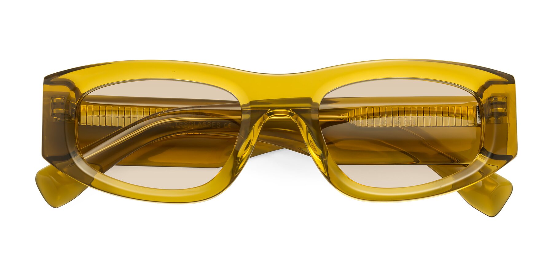 Folded Front of Elm in Honey with Light Brown Tinted Lenses