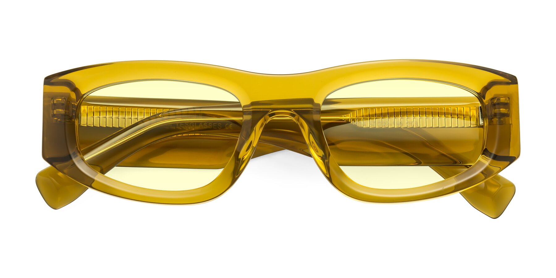 Folded Front of Elm in Honey with Light Yellow Tinted Lenses