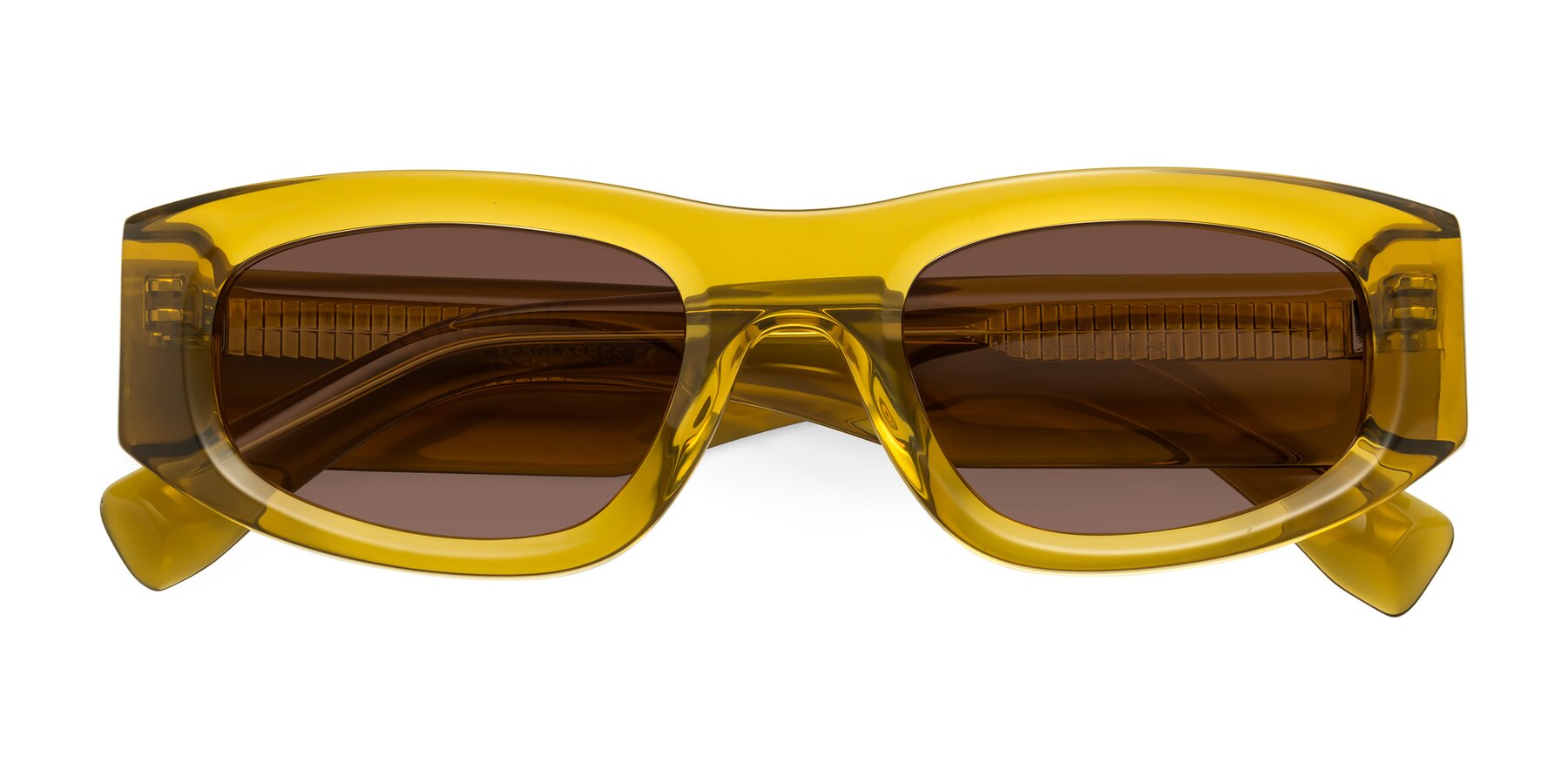 Folded Front of Elm in Honey with Brown Tinted Lenses