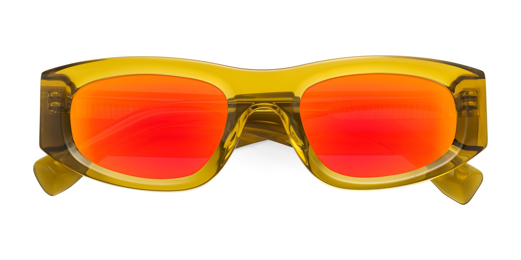 Folded Front of Elm in Honey with Red Gold Mirrored Lenses