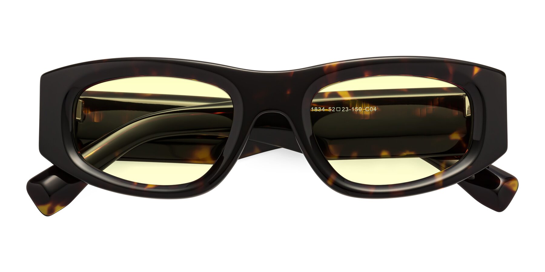 Folded Front of Elm in Tortoise with Light Yellow Tinted Lenses