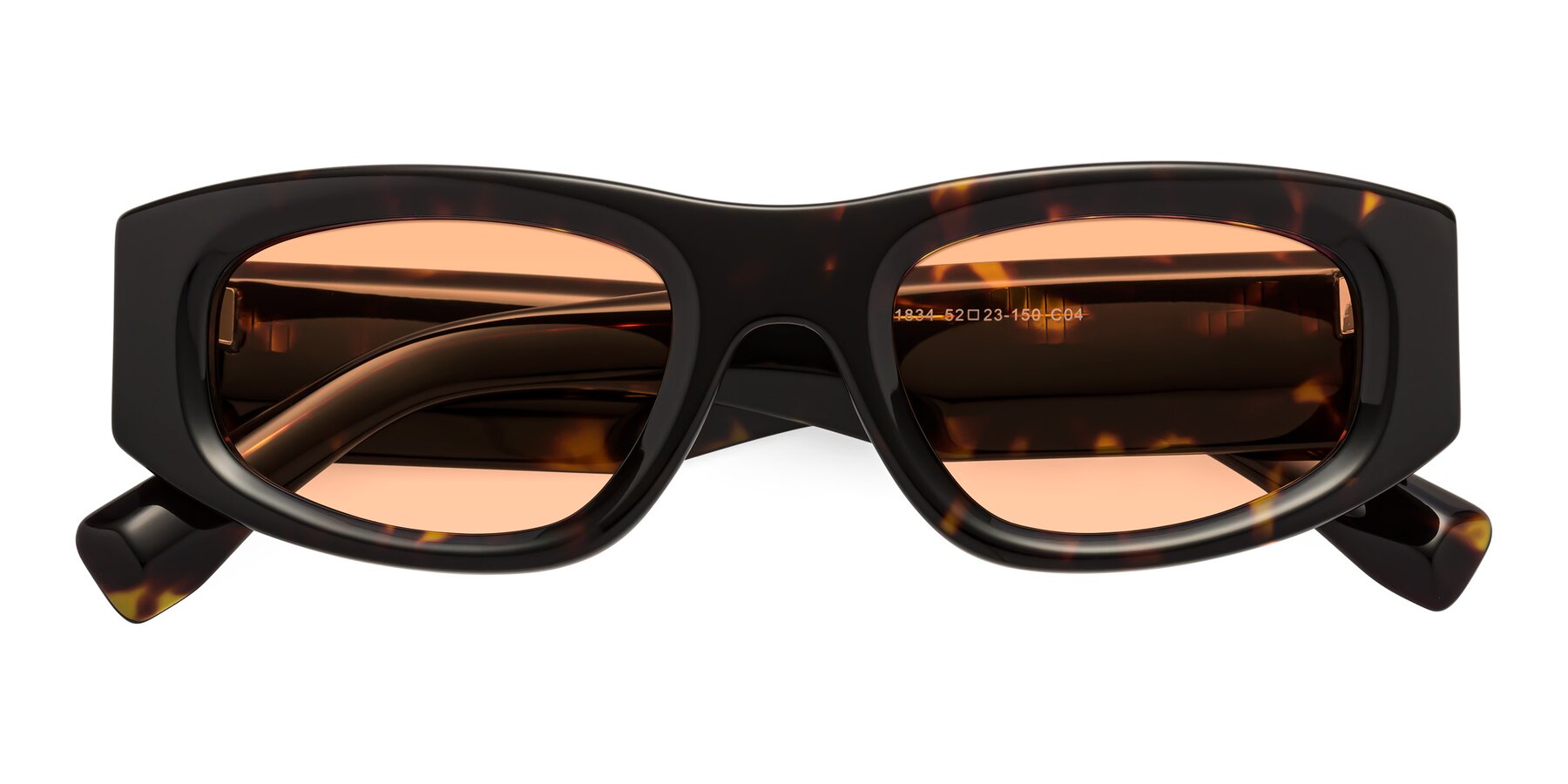 Folded Front of Elm in Tortoise with Light Orange Tinted Lenses