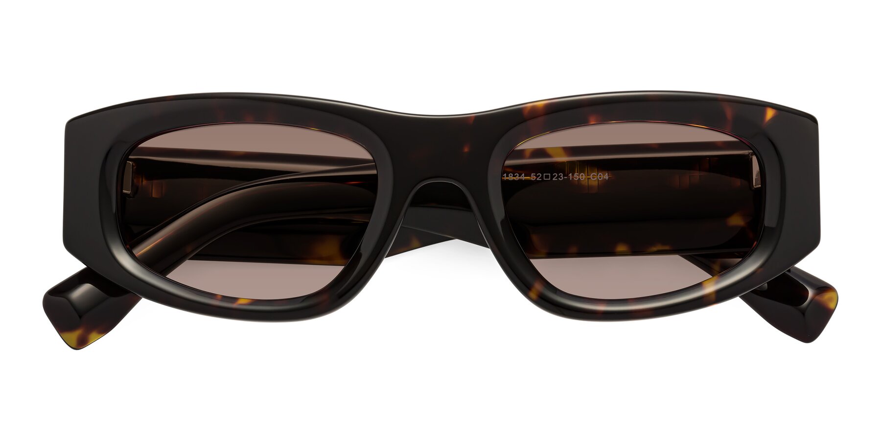 Folded Front of Elm in Tortoise with Medium Brown Tinted Lenses