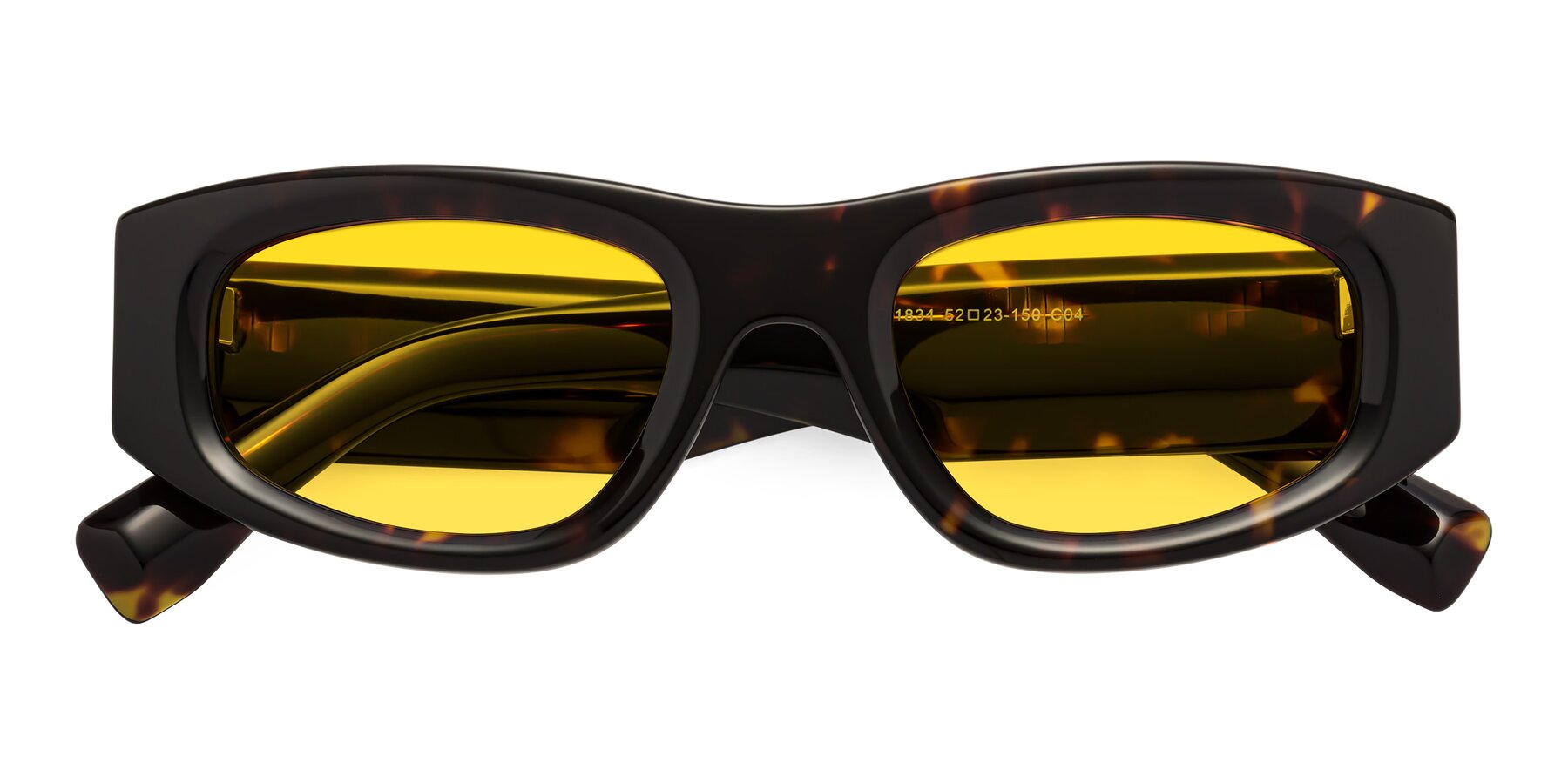 Folded Front of Elm in Tortoise with Yellow Tinted Lenses