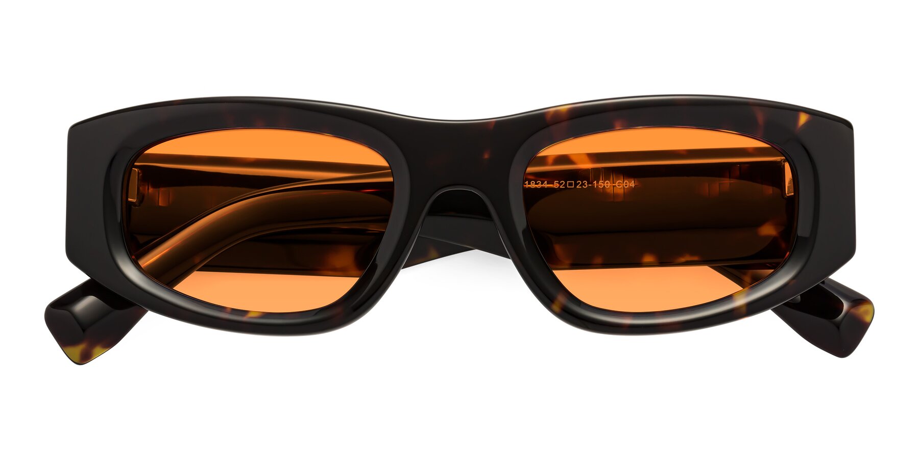 Folded Front of Elm in Tortoise with Orange Tinted Lenses