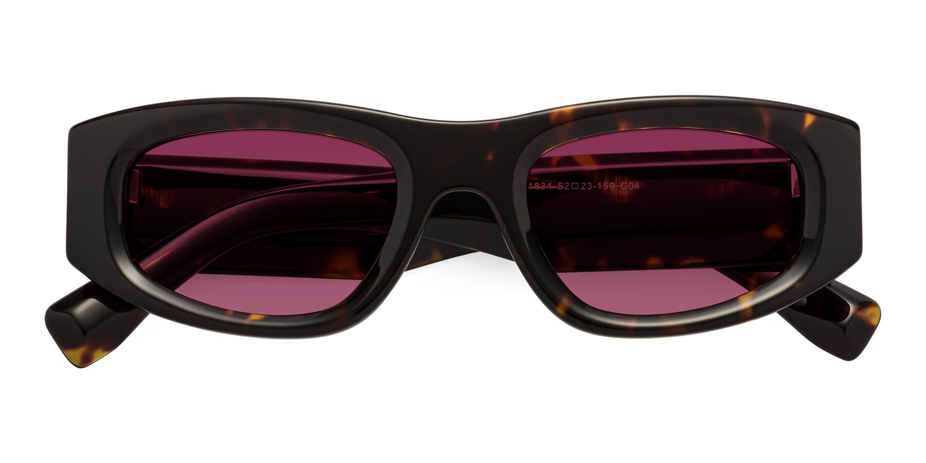 Folded Front of Elm in Tortoise with Wine Tinted Lenses