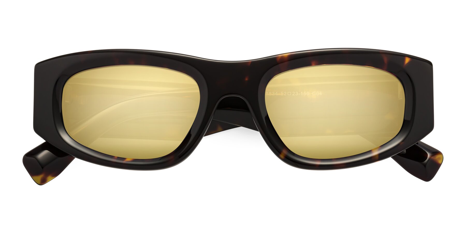 Folded Front of Elm in Tortoise with Gold Mirrored Lenses