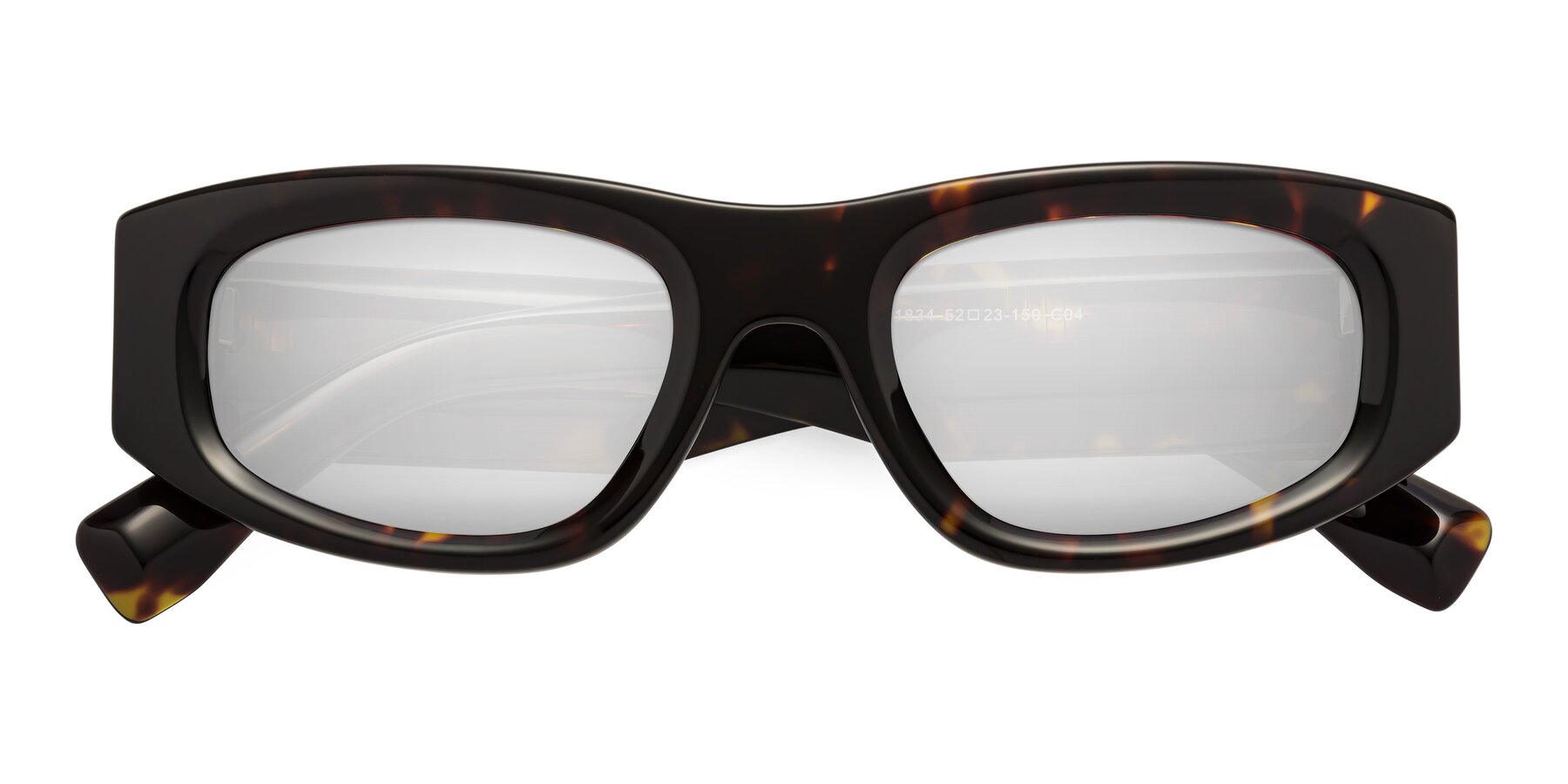 Folded Front of Elm in Tortoise with Silver Mirrored Lenses