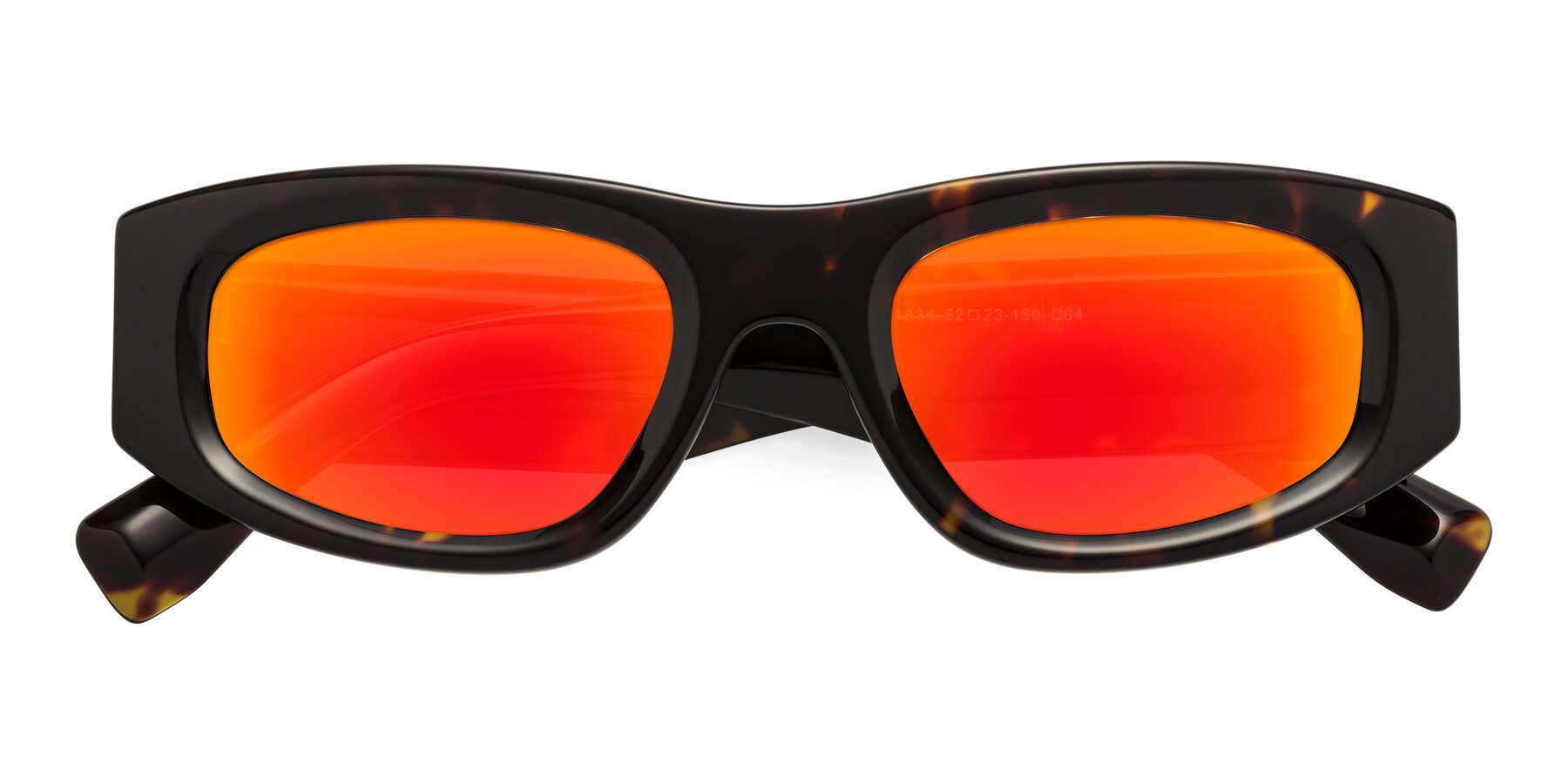 Folded Front of Elm in Tortoise with Red Gold Mirrored Lenses