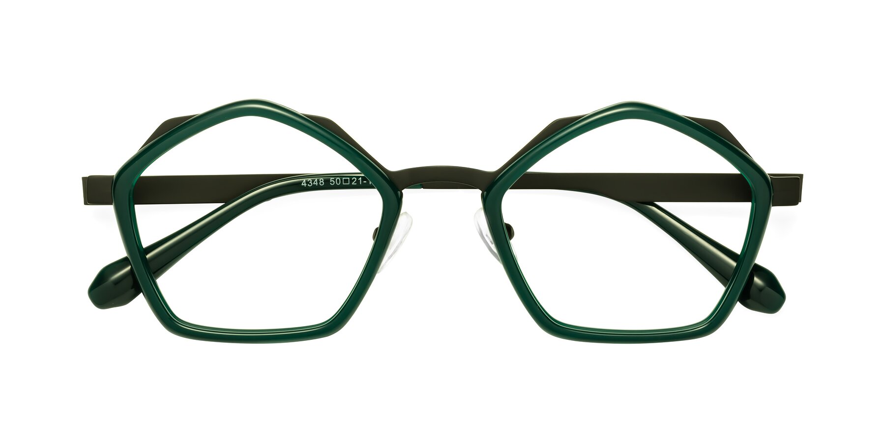 Folded Front of Sugar in Jade-Black with Clear Eyeglass Lenses