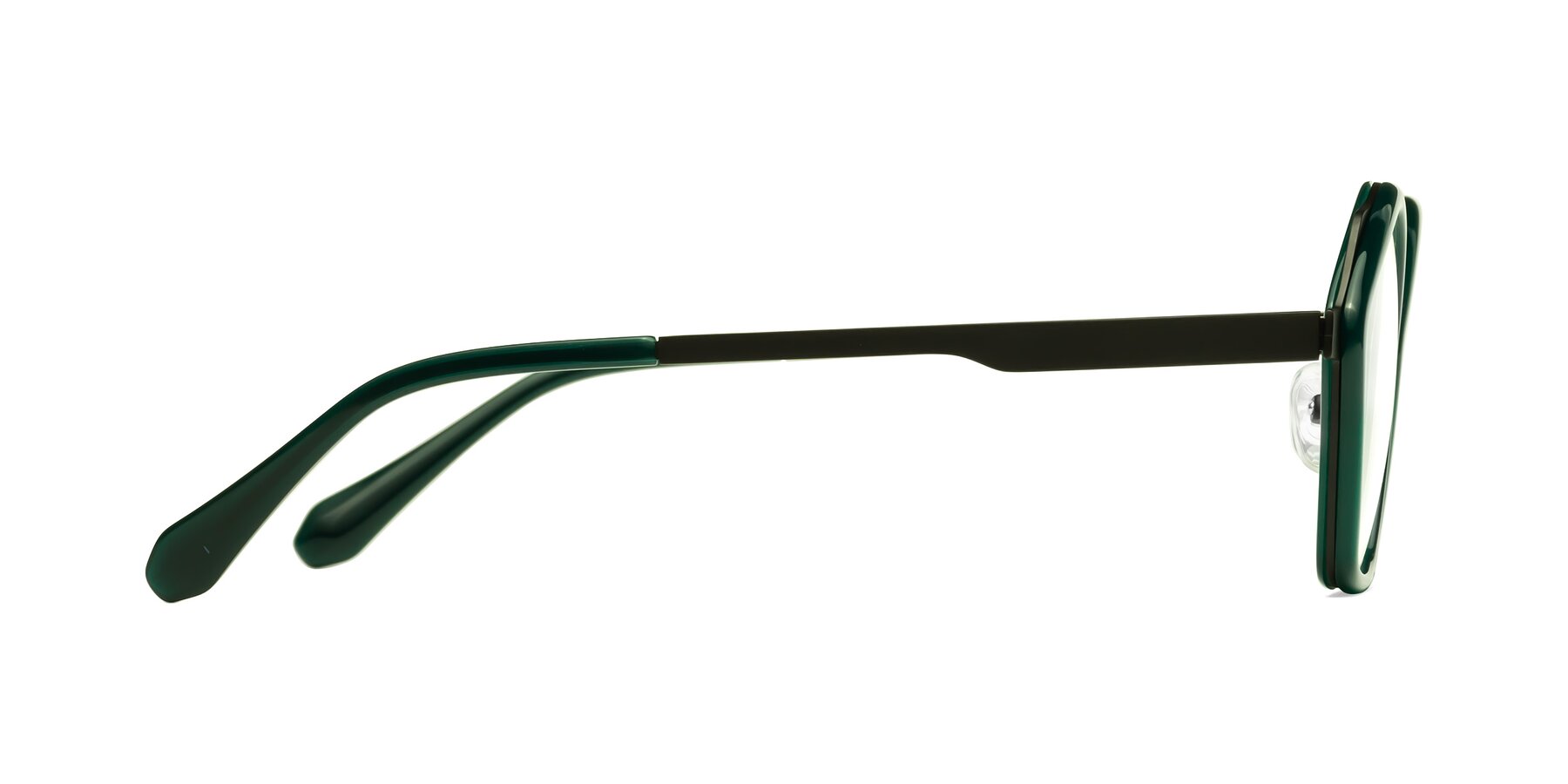Side of Sugar in Jade-Black with Clear Eyeglass Lenses