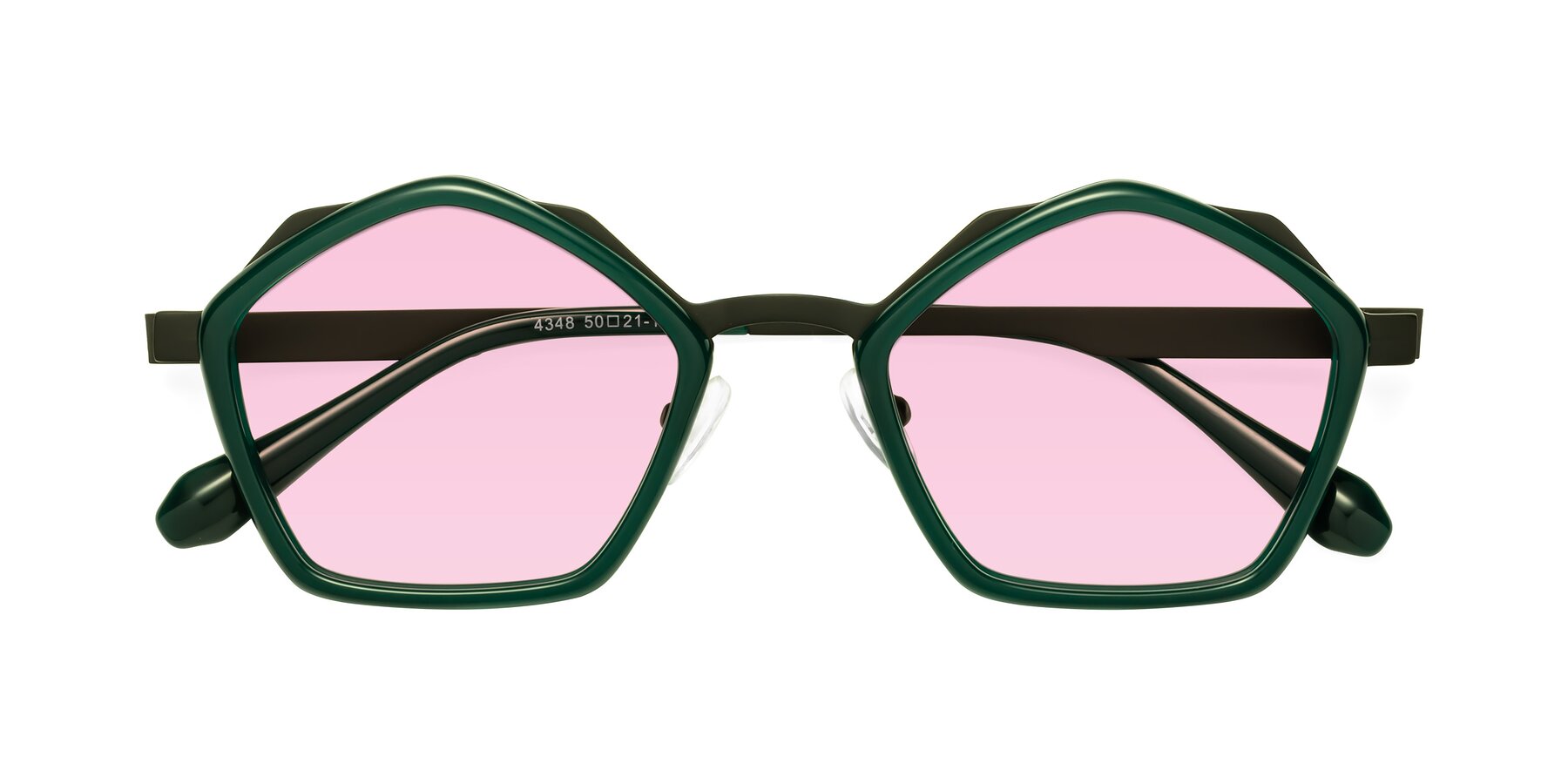 Folded Front of Sugar in Jade-Black with Light Pink Tinted Lenses