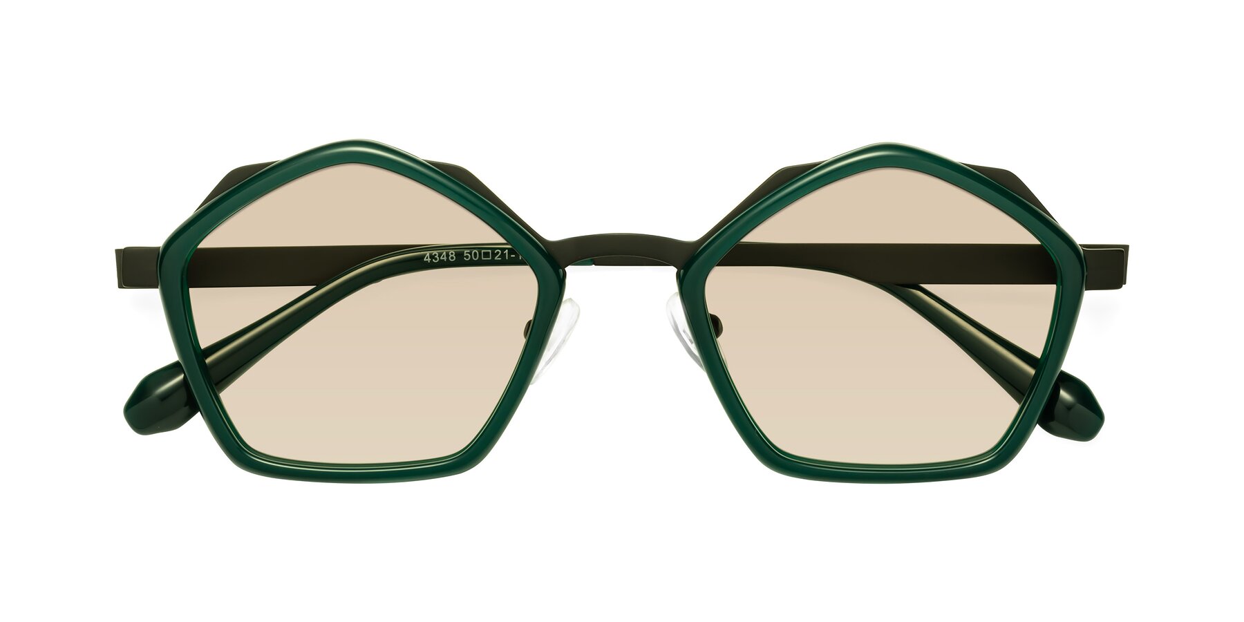 Folded Front of Sugar in Jade-Black with Light Brown Tinted Lenses