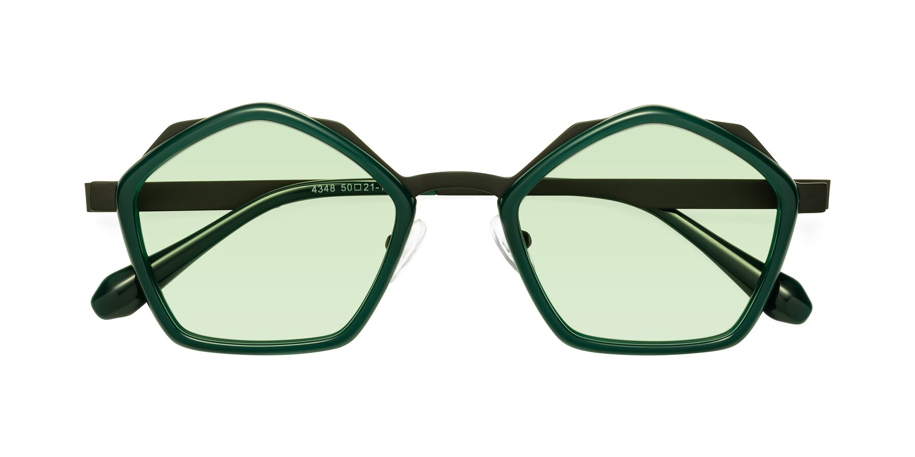 Folded Front of Sugar in Jade-Black with Light Green Tinted Lenses