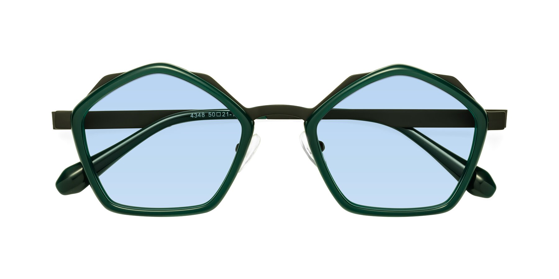 Folded Front of Sugar in Jade-Black with Light Blue Tinted Lenses