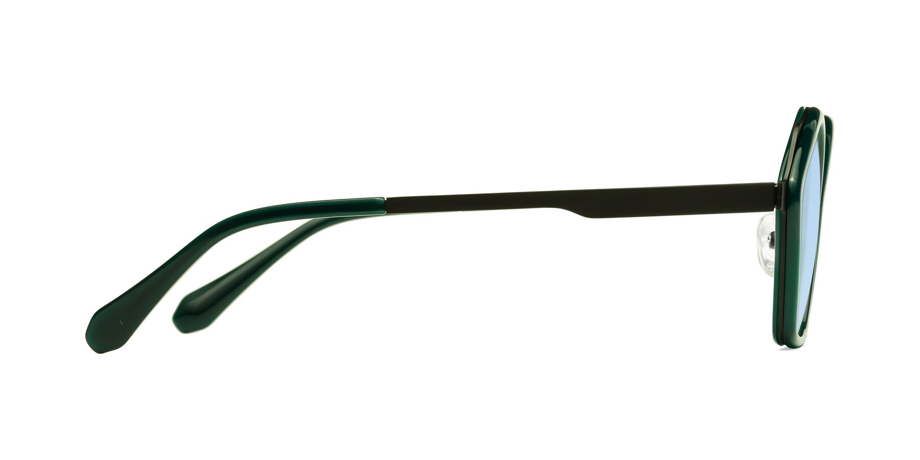 Side of Sugar in Jade-Black with Light Blue Tinted Lenses