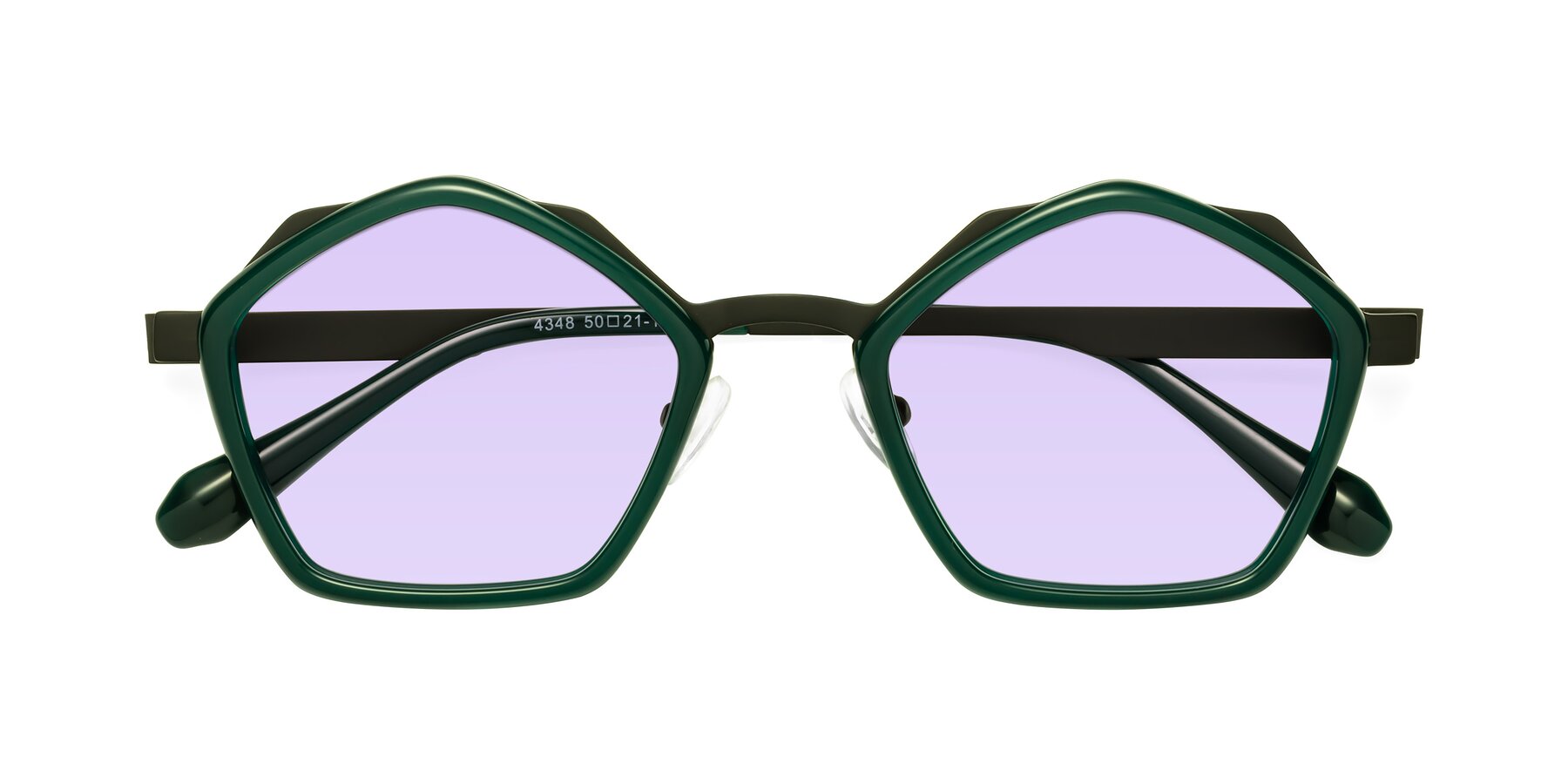 Folded Front of Sugar in Jade-Black with Light Purple Tinted Lenses