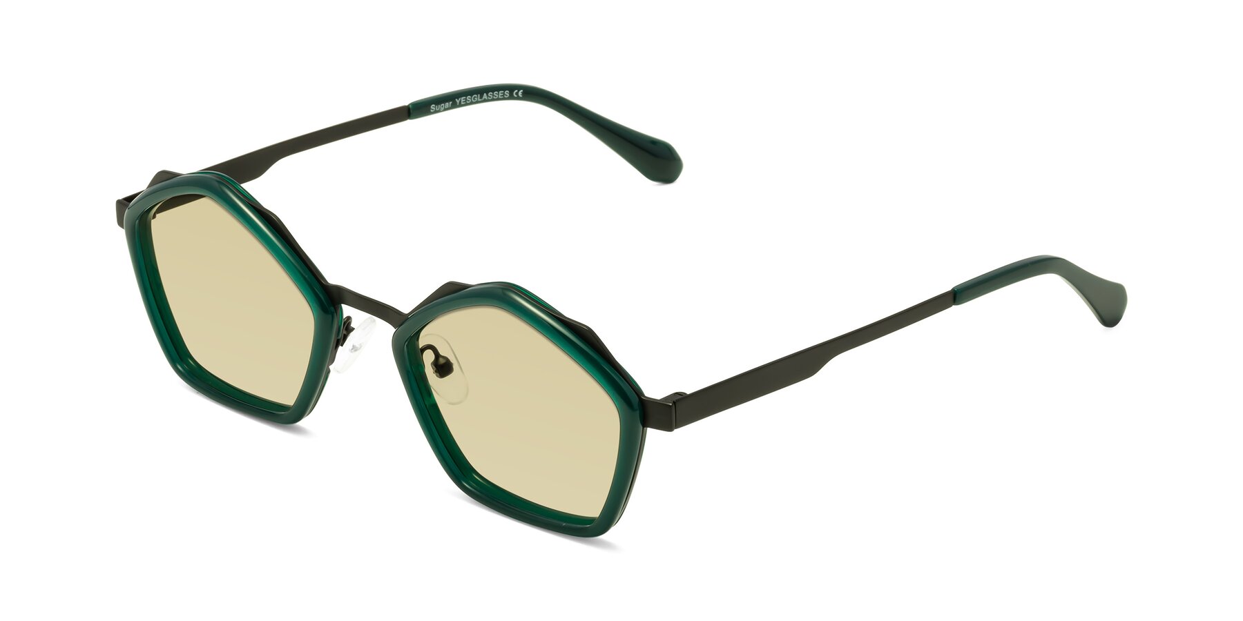 Angle of Sugar in Jade-Black with Light Champagne Tinted Lenses