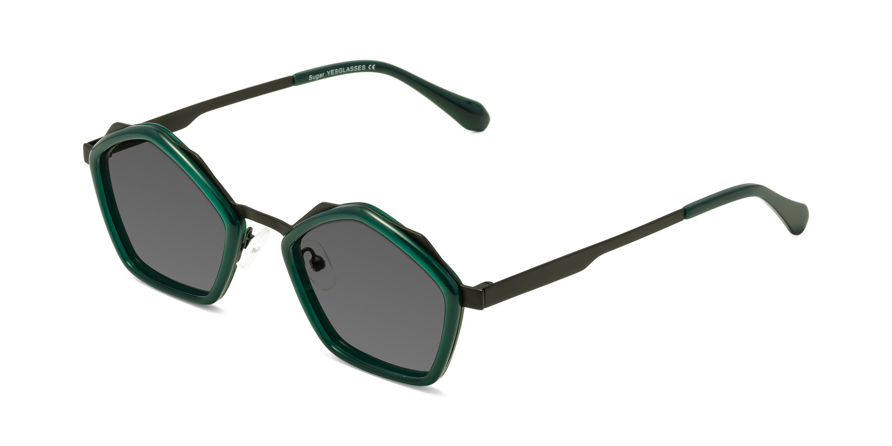 Angle of Sugar in Jade-Black with Medium Gray Tinted Lenses