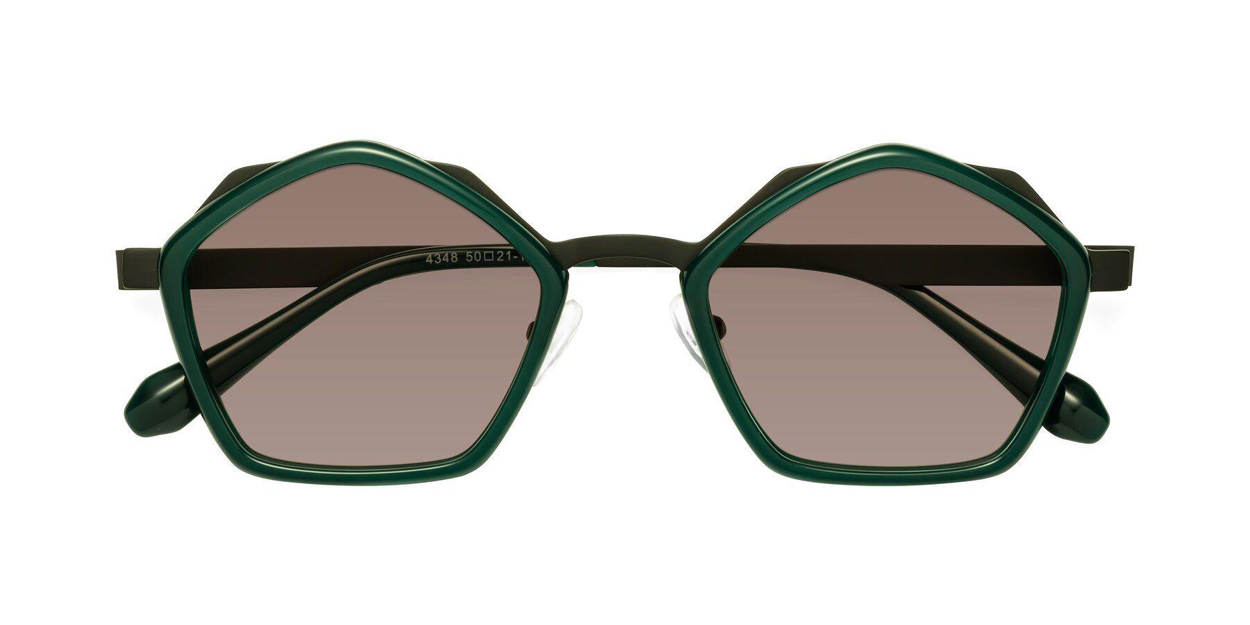 Folded Front of Sugar in Jade-Black with Medium Brown Tinted Lenses