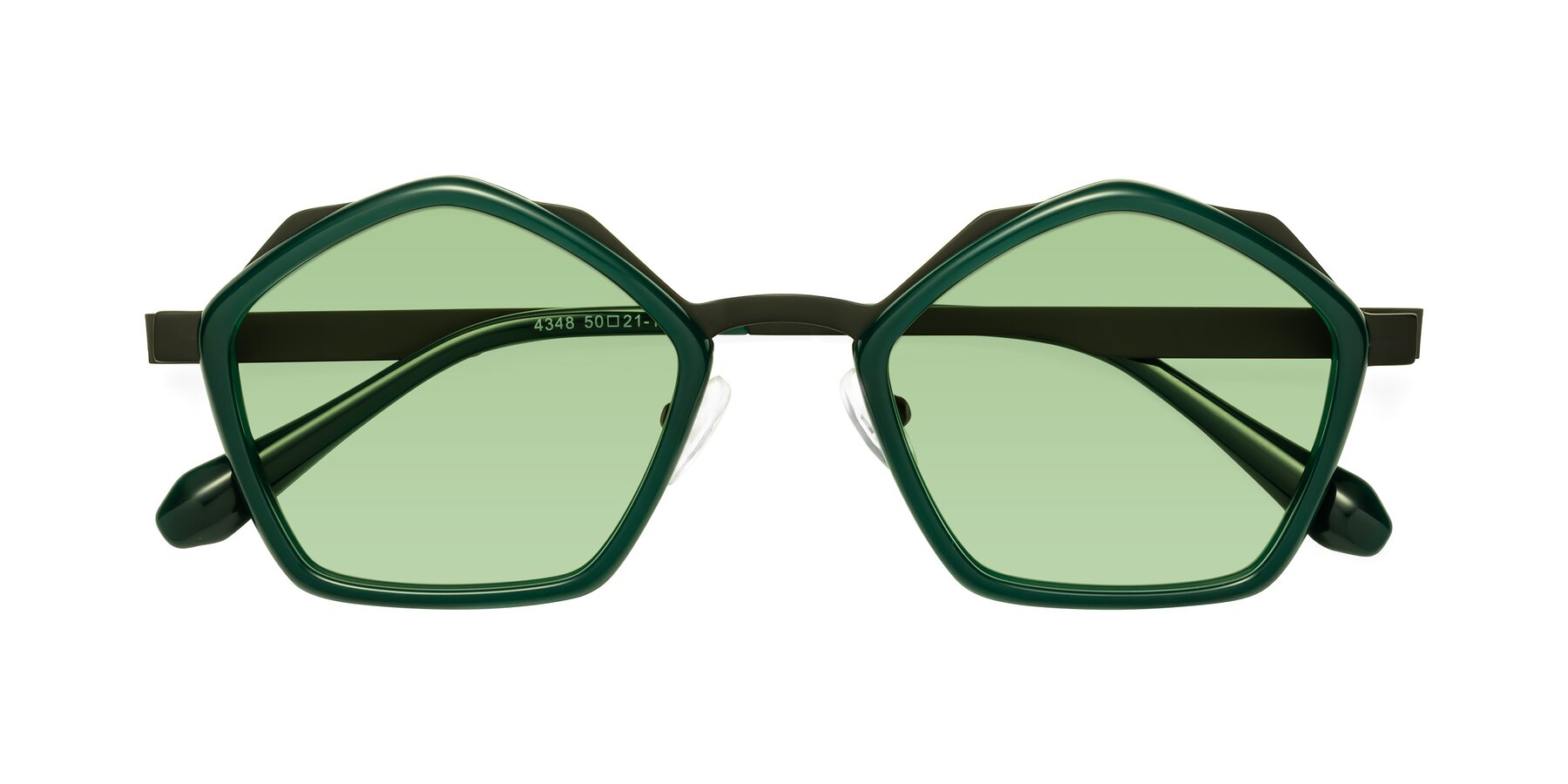 Folded Front of Sugar in Jade-Black with Medium Green Tinted Lenses