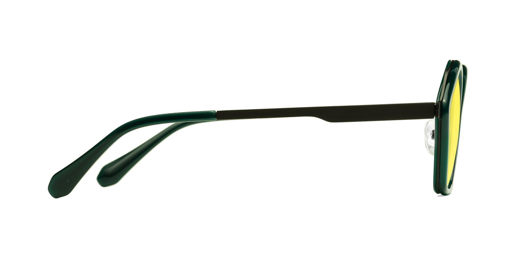 Side of Sugar in Jade-Black with Medium Yellow Tinted Lenses