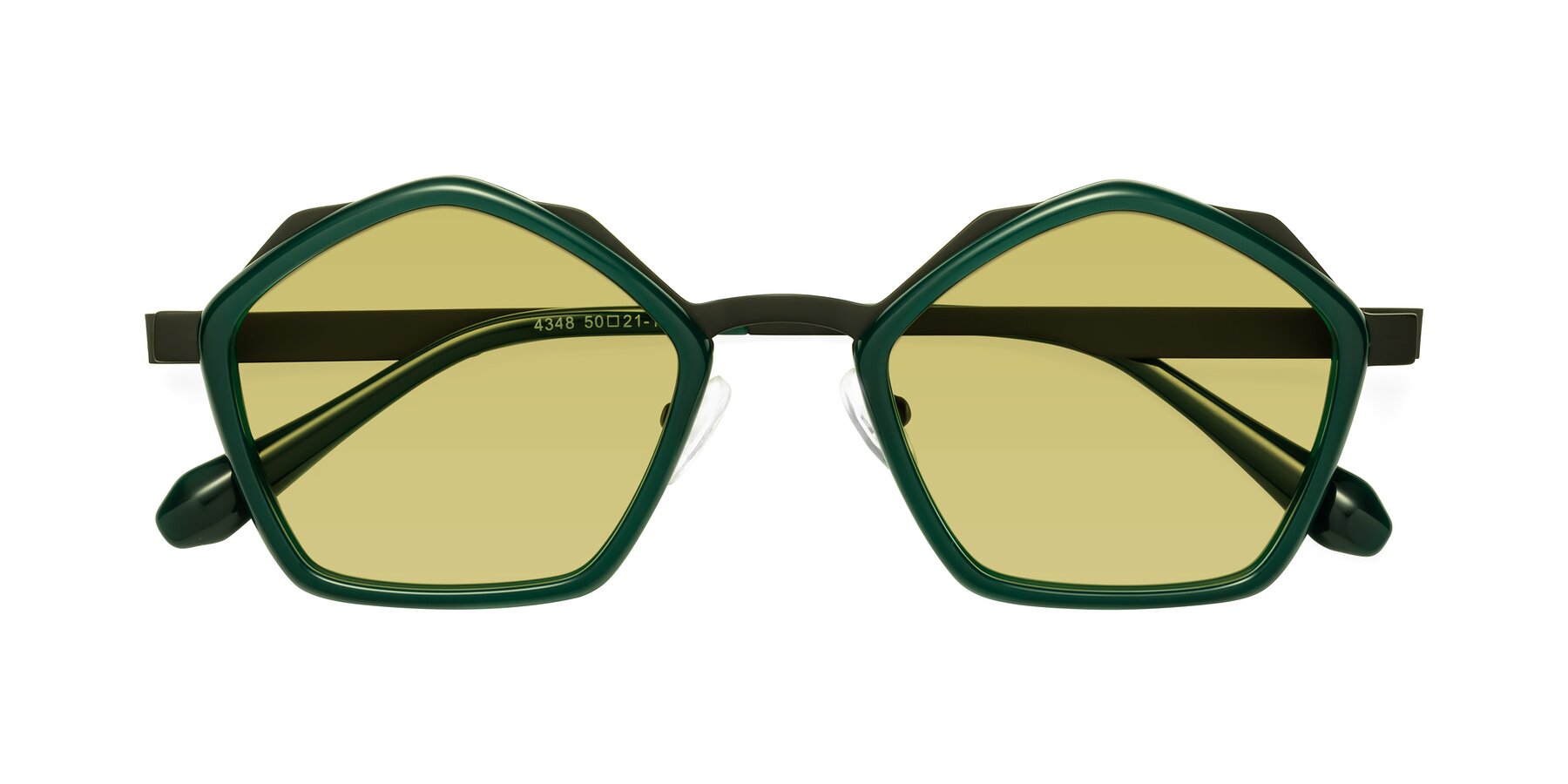 Folded Front of Sugar in Jade-Black with Medium Champagne Tinted Lenses