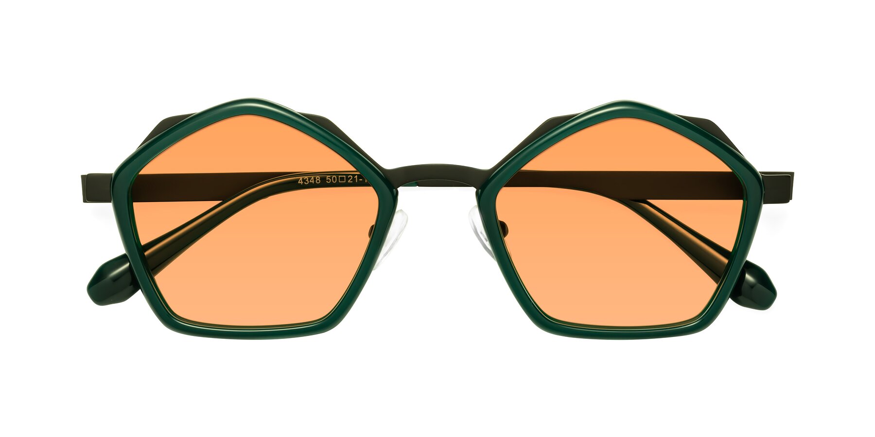 Folded Front of Sugar in Jade-Black with Medium Orange Tinted Lenses