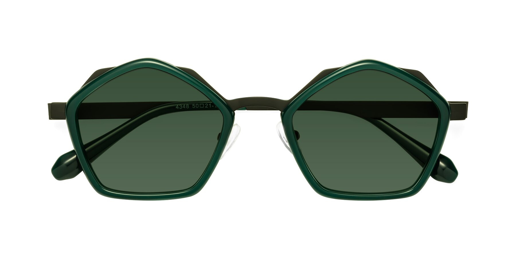 Folded Front of Sugar in Jade-Black with Green Tinted Lenses