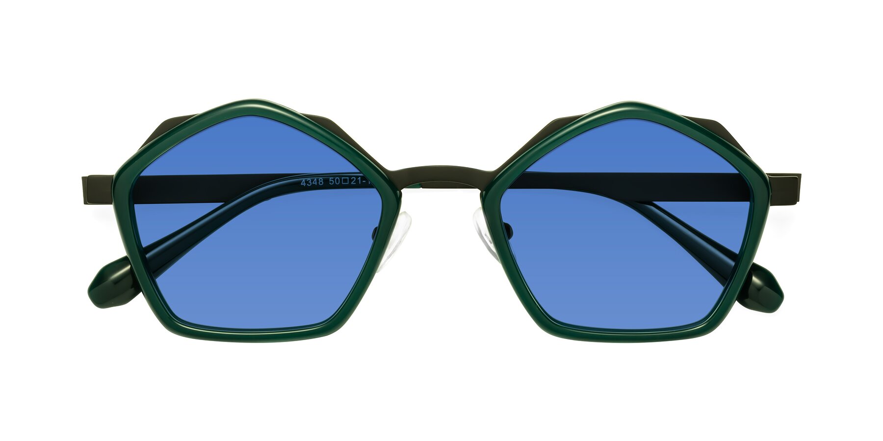 Folded Front of Sugar in Jade-Black with Blue Tinted Lenses