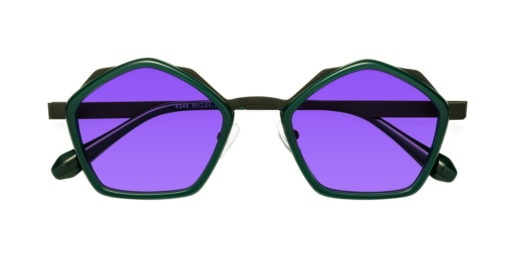 Folded Front of Sugar in Jade-Black with Purple Tinted Lenses