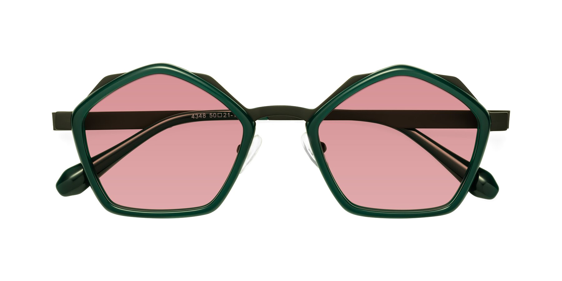 Folded Front of Sugar in Jade-Black with Medium Garnet Tinted Lenses