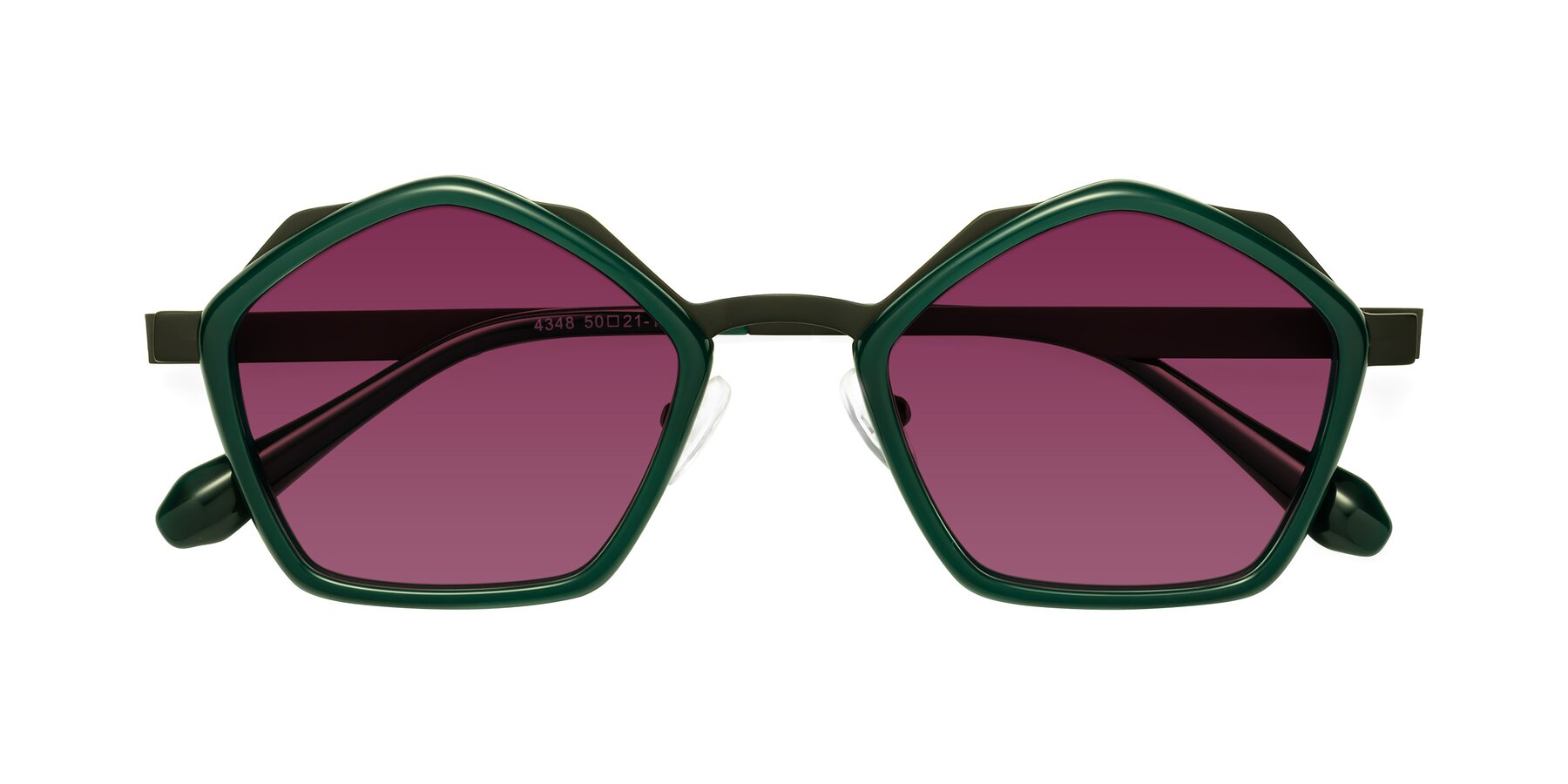 Folded Front of Sugar in Jade-Black with Wine Tinted Lenses