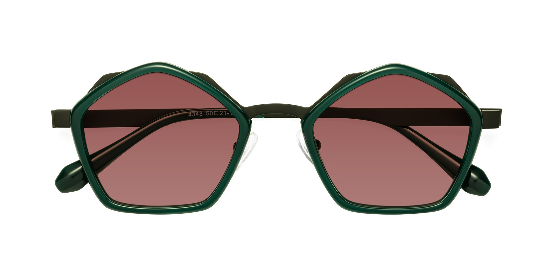 Folded Front of Sugar in Jade-Black with Garnet Tinted Lenses