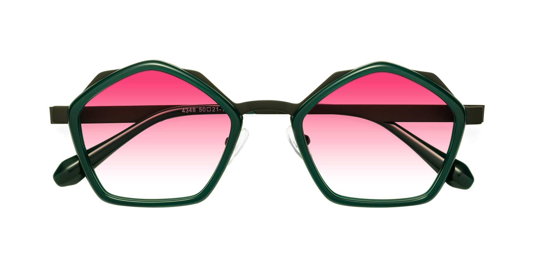 Folded Front of Sugar in Jade-Black with Pink Gradient Lenses