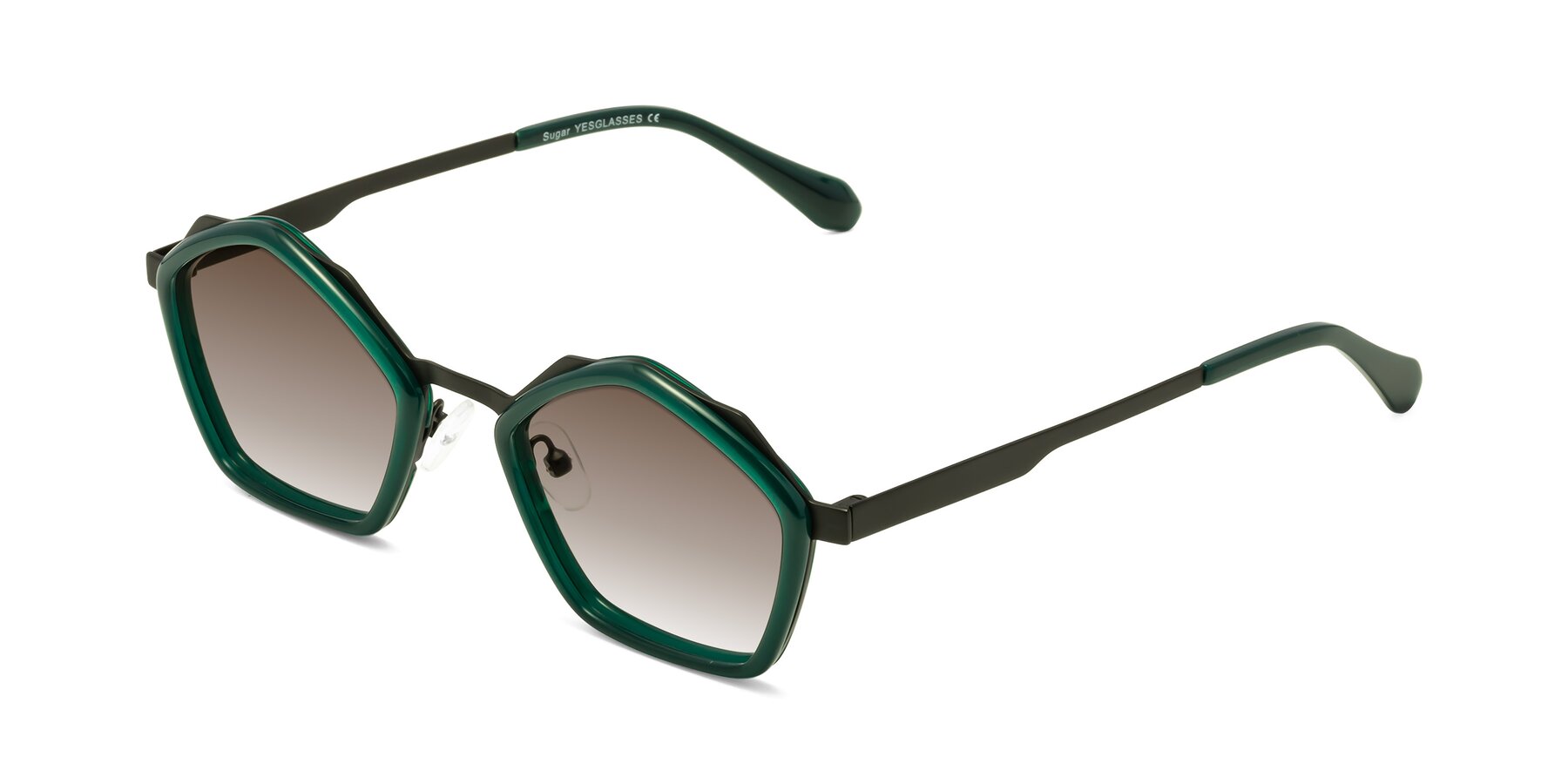 Angle of Sugar in Jade-Black with Brown Gradient Lenses