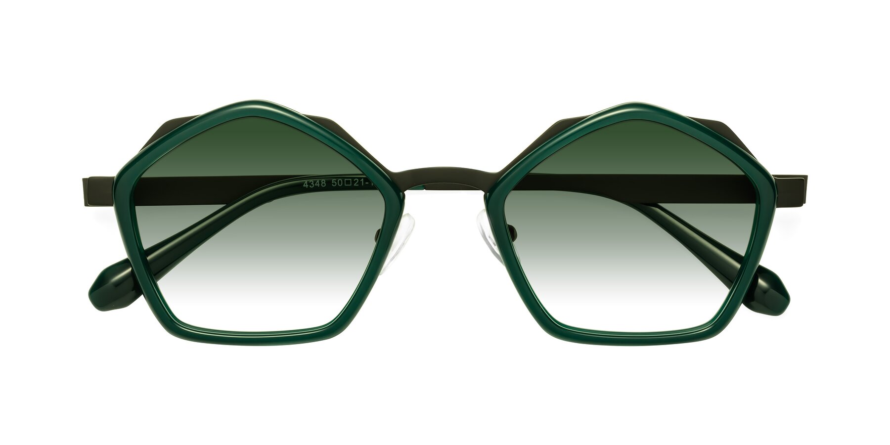 Folded Front of Sugar in Jade-Black with Green Gradient Lenses